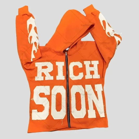 Rich Soon Hoodie - Retro Zipper Unisex Sweatshirt