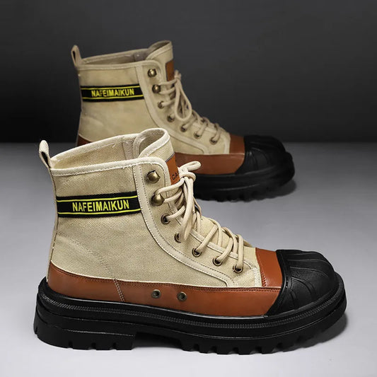 Men's Breathable High-top Boots with Thick Soles
