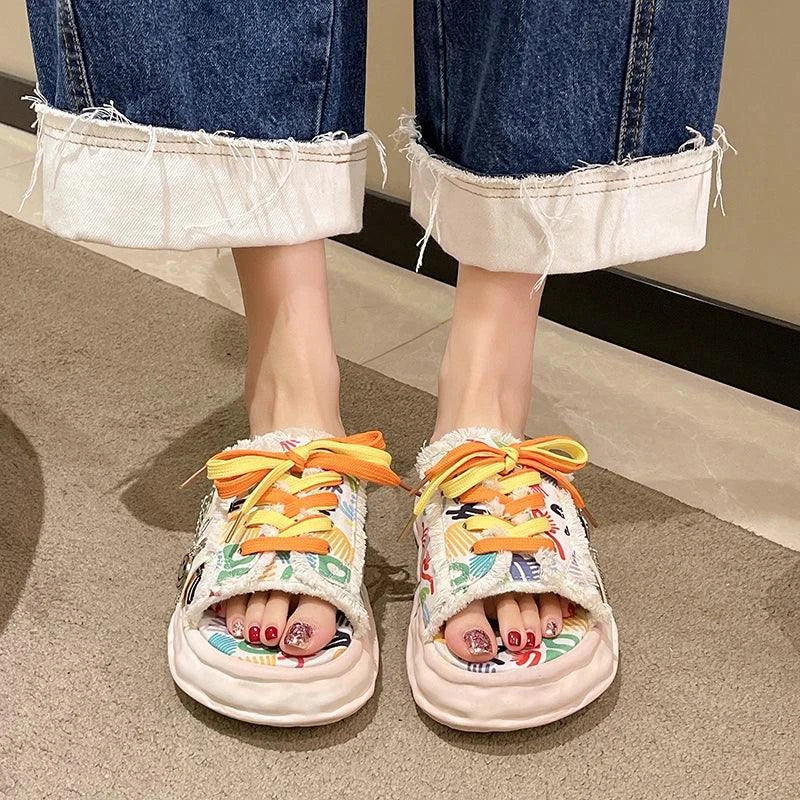 Sneaker Slippers: Women's Artistic Platform Shoes