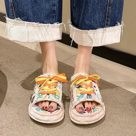 Sneaker Slippers: Women's Artistic Platform Shoes