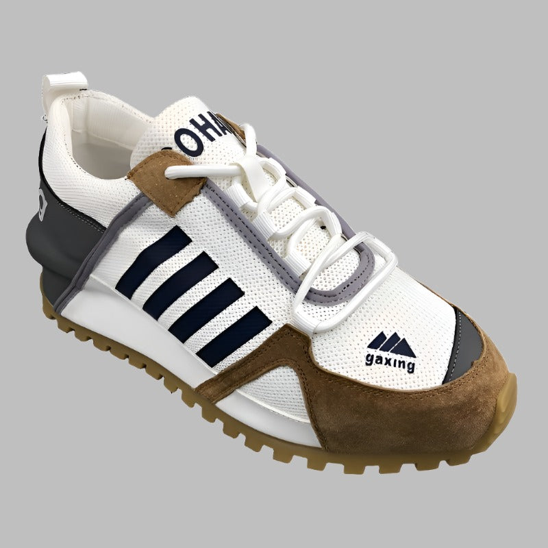 Unisex Chunky Cross-tied Split Leather Bubuk Loafer Sneakers