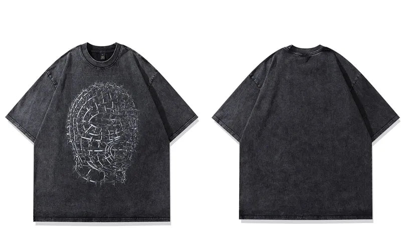 Oversized Graphic T Shirt - Washed Cotton for Men