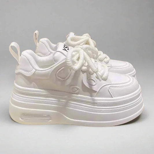 Chic White Platform Sneakers for Women: Trendy, and Stylish Footwear