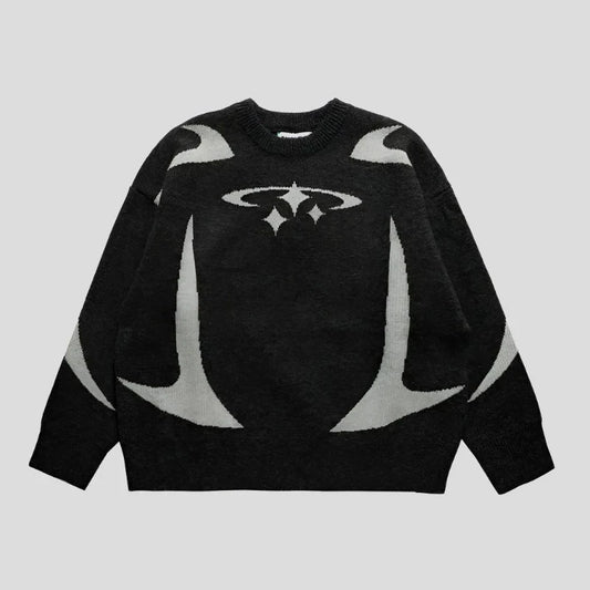Aesthetic Retro Star Pattern Unisex Winter Sweater