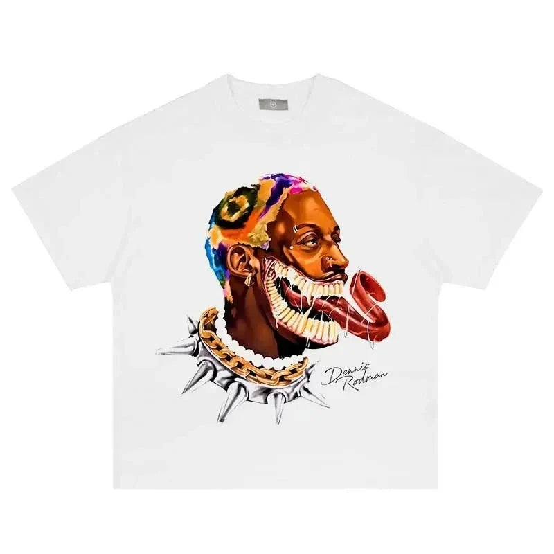 Men's Oversize Hip-Hop Retro T-Shirt: Dennis Rodman Edition