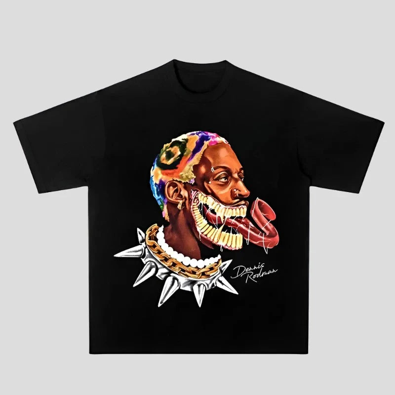 Men's Oversize Hip-Hop Retro T-Shirt: Dennis Rodman Edition