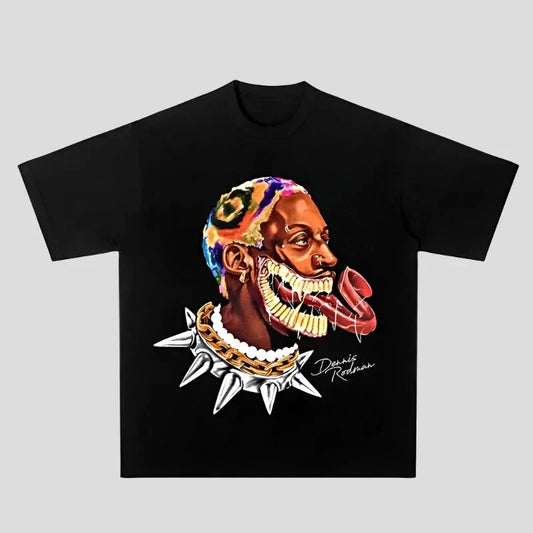 Men's Oversize Hip-Hop Retro T-Shirt: Dennis Rodman Edition
