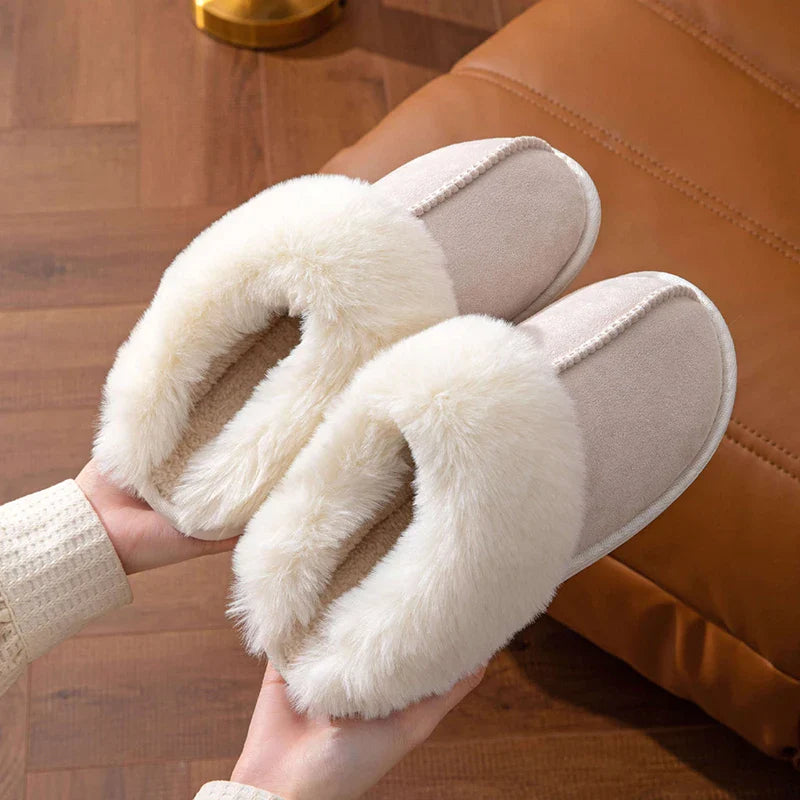 Faux Fur Suede Slippers for Women