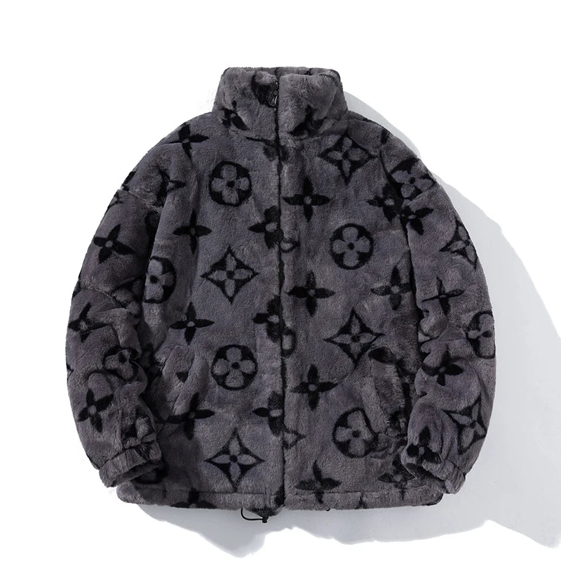 Winter Oversized Fleece Panda Puffer Jacket for Men