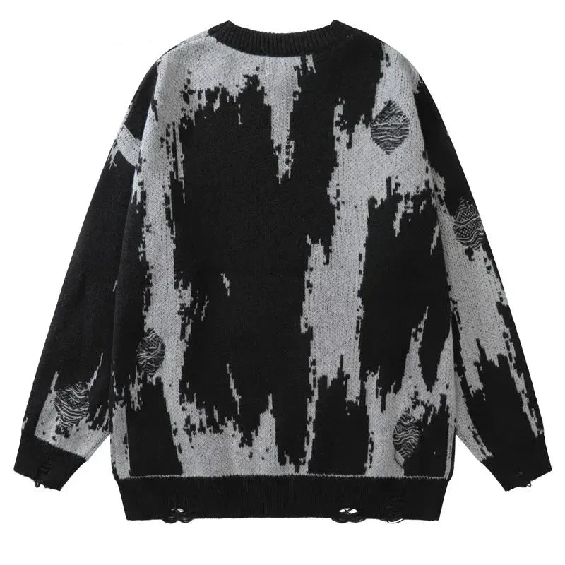 Ripped Sweater - Goth Knitted Unisex Pullover