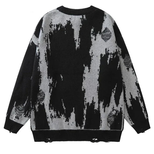 Ripped Sweater - Goth Knitted Unisex Pullover