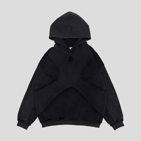 Solid High Street Patchwork Hoodie