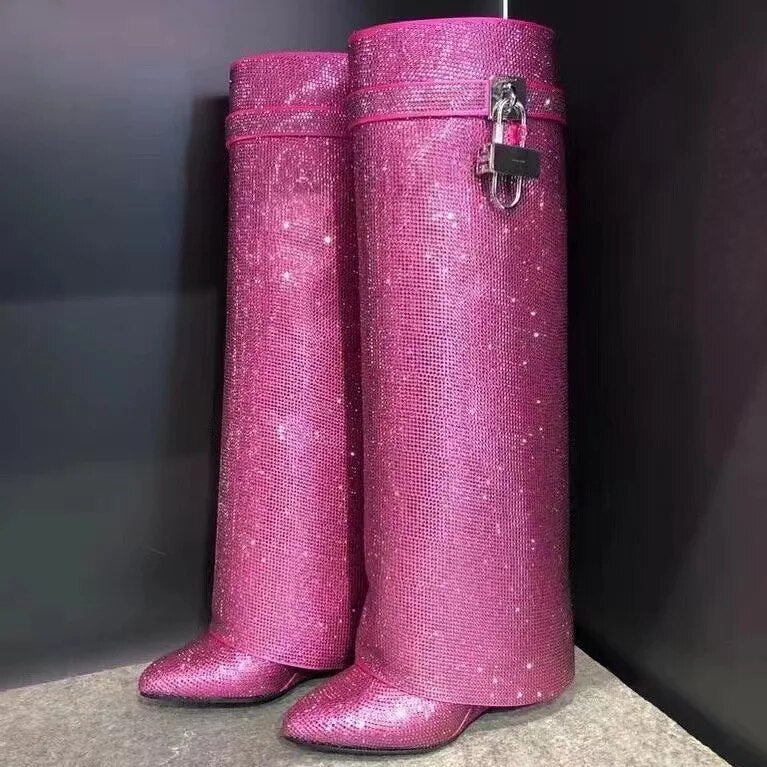 Givenchy Inspired Rhinestone Lengthtrouser Sleeve Boots