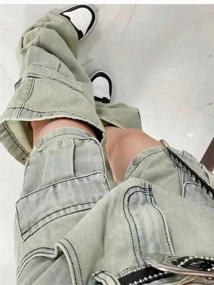High Waisted Jean Shorts: Wide Leg Denim Pants