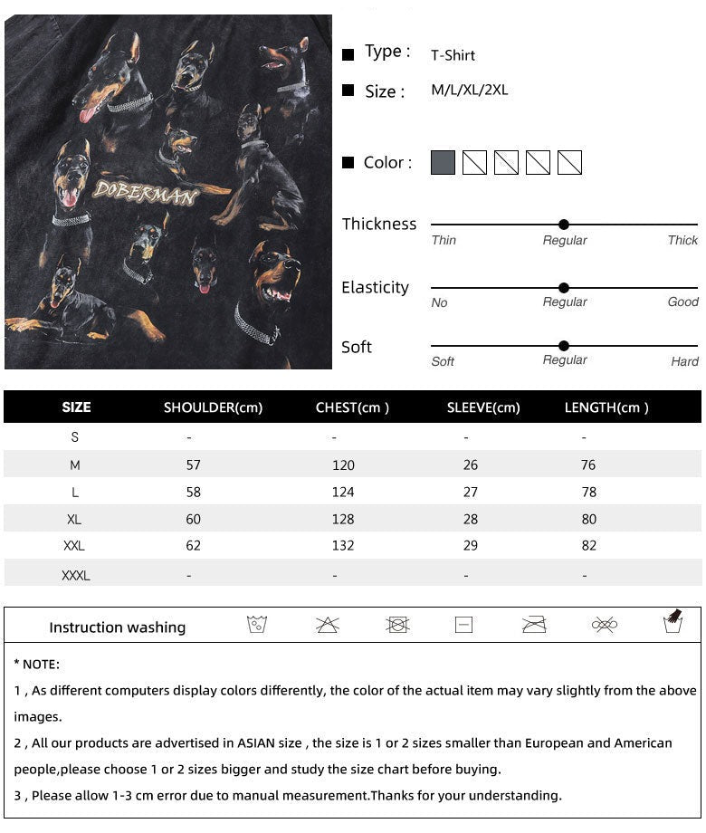 Distressed Doberman Graphic Tee for Men
