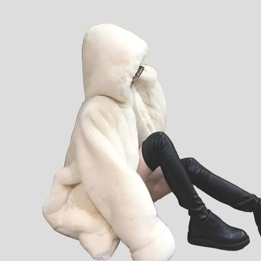 Faux Fur Hooded Winter Jacket for Women