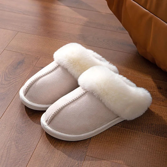 Faux Suede Winter Slippers for Women