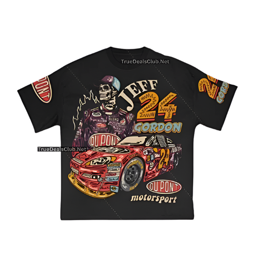 Jeff Gordon 24 Graphic Print Black T-Shirts