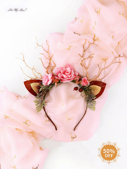 Pink Forest Christmas Reindeer Headband | LikeMyChoice