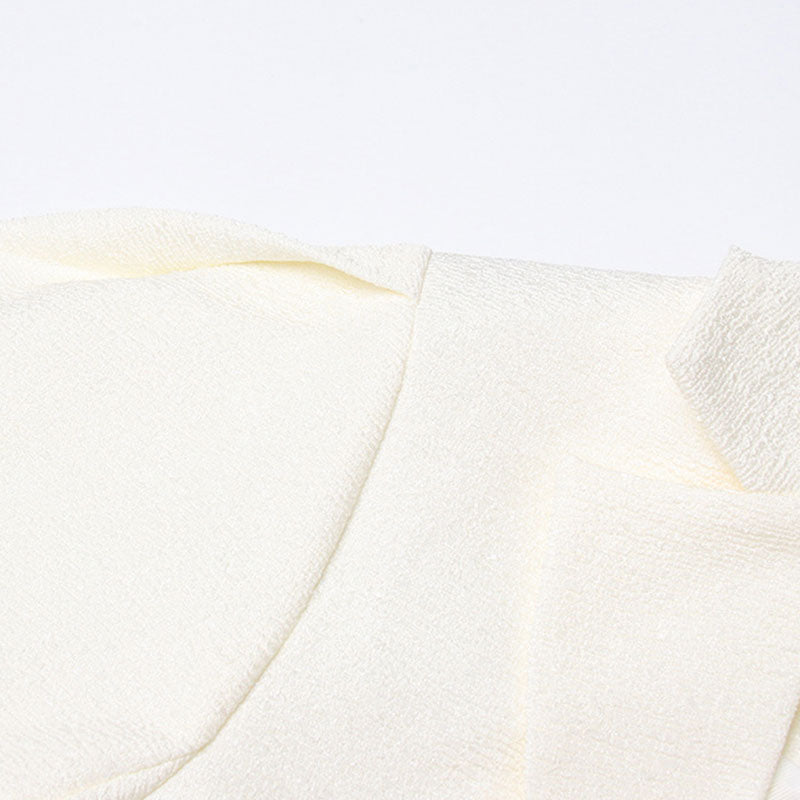 Deconstructed Ruffle Cutout Side Puff Sleeve Asymmetrical Peplum Jacket