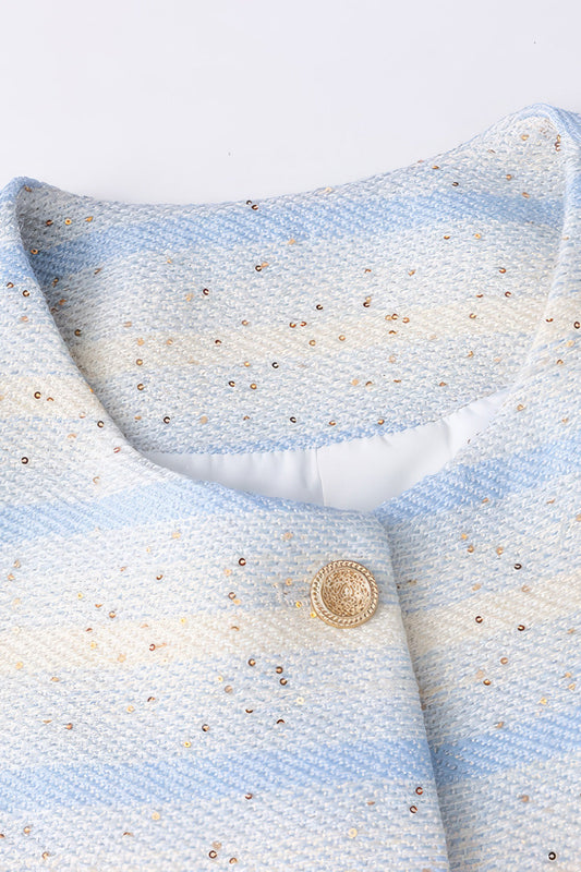 Striped Minimalist Jacket - Blue