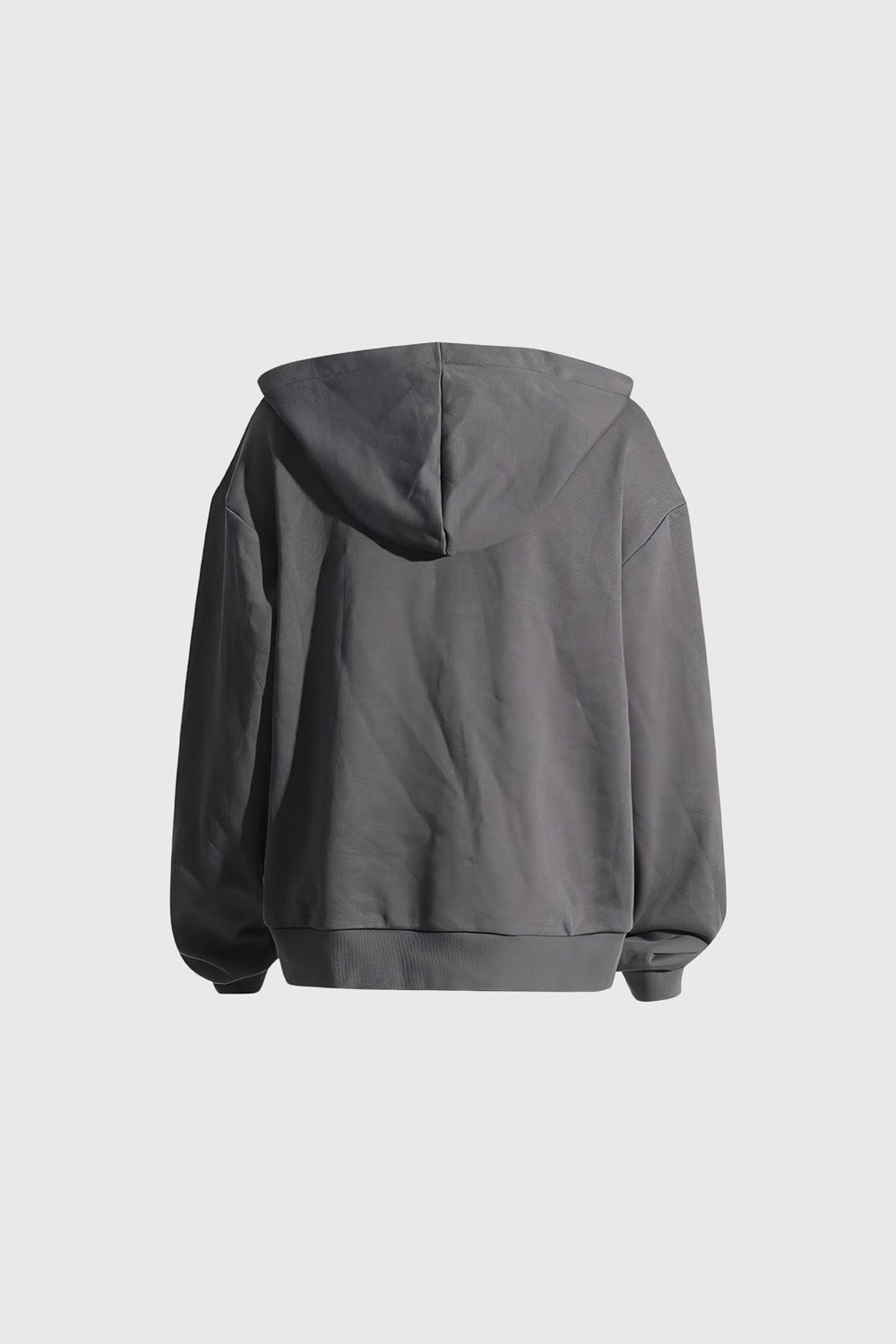 Hooded Sweater with Front Cuts - Grey