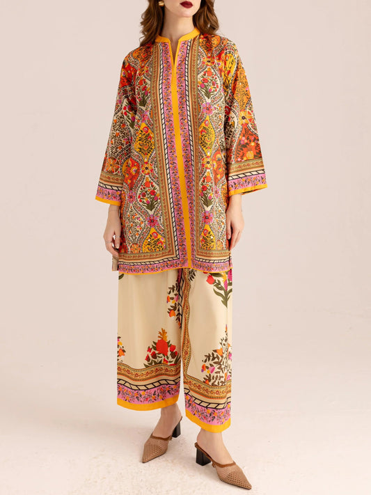 Vibrant Color Palette Bohemian Ethnic Print Co-ord Set