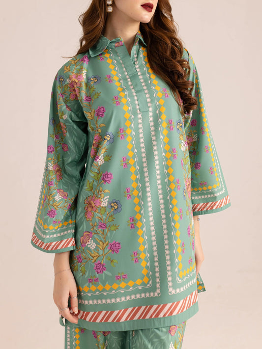 Playful Pattern Mix Pastel Green Floral Co-ord Set
