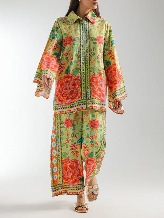 Bohemian Green Floral Ethnic Ensemble