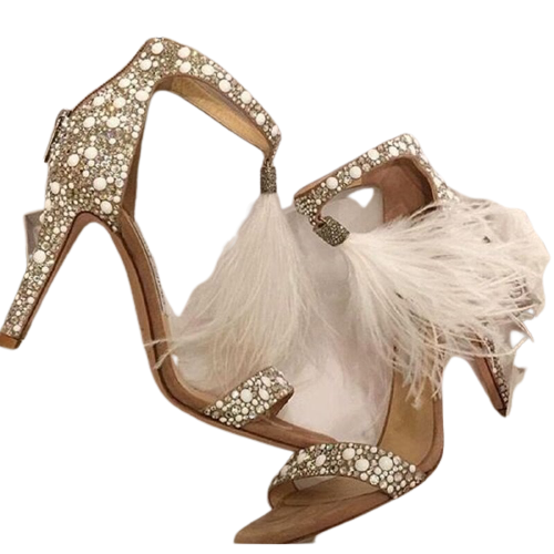 Rhinestone Fringe Wedding Sandals