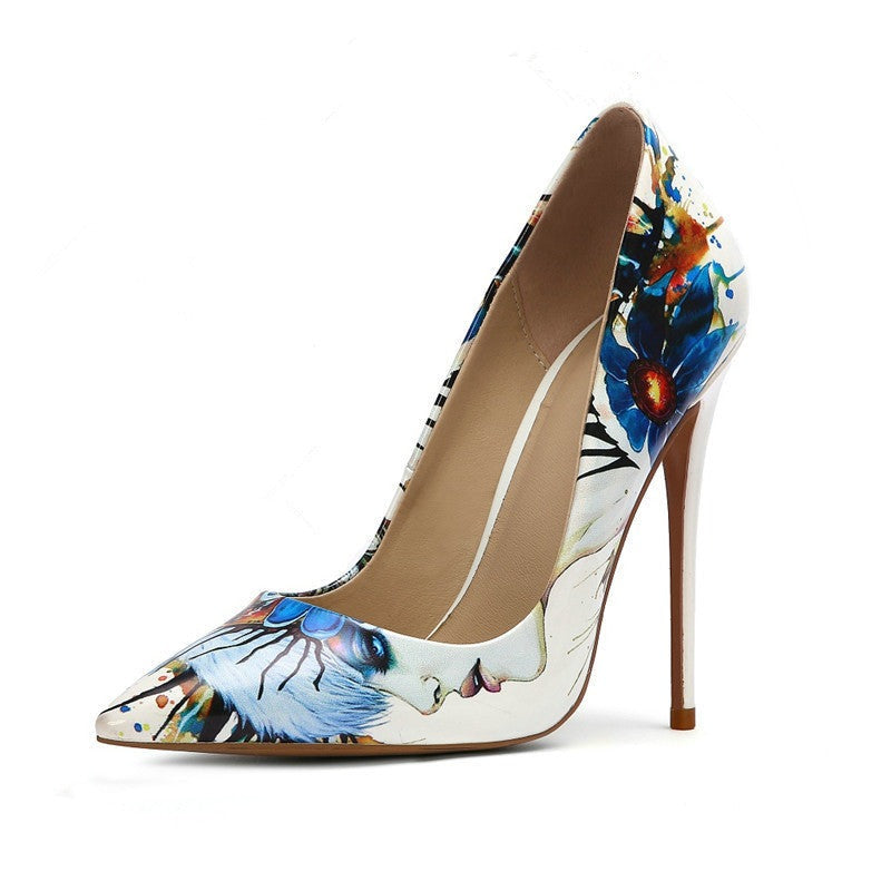 Face Print Party Pumps