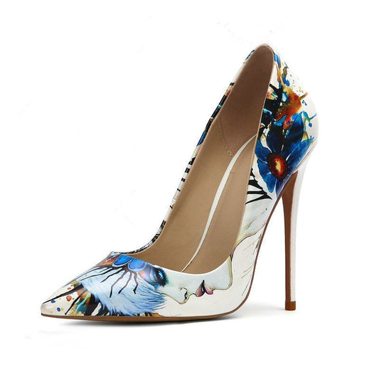 Face Print Party Pumps
