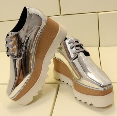 Stella McCartney Inspired Square-toe Wedge Sneakers