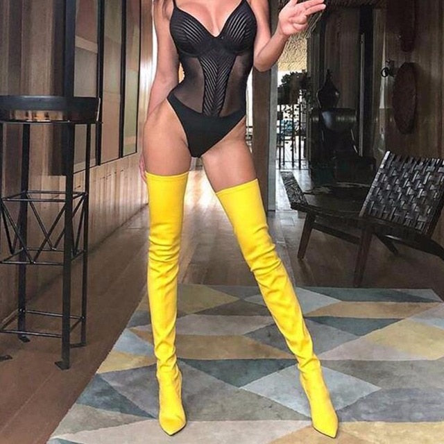 Manolo Blahnik Inspired Thigh High Boots