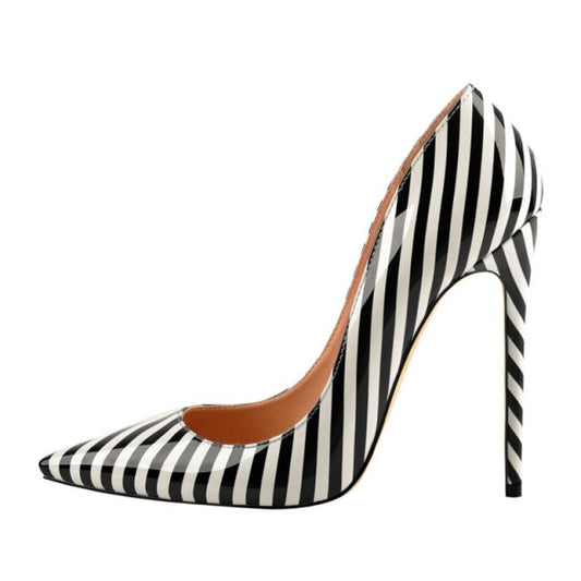 Zebra Stripe High Heel Basic Pumps