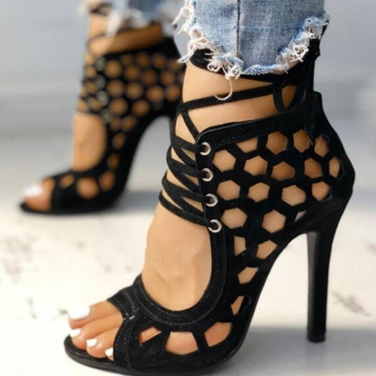 Gladiator Lace Up High Heel Sandals
