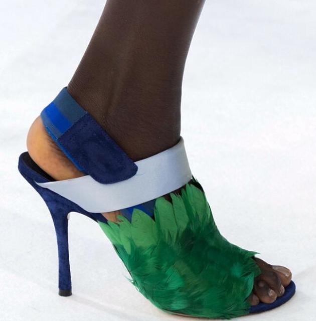 Feather Decorations High Heel Sandals