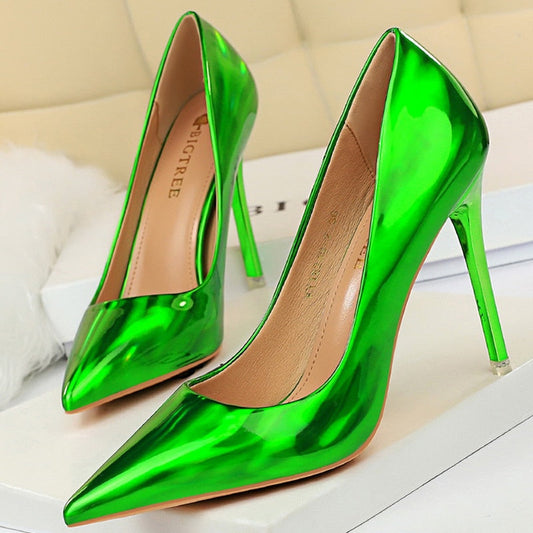 Leather Stripper Pumps