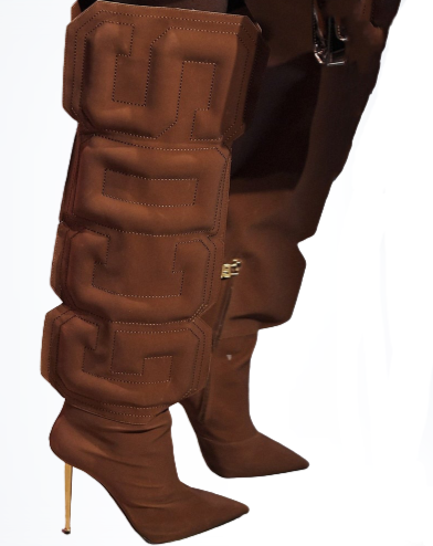 GCDS Inspired Vinyl Material Knee High Boots