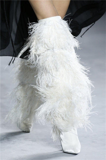Inspired "Rihanna" Fringe Knee High Boots