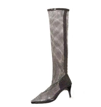 Rhinestone Mesh Summer Boots