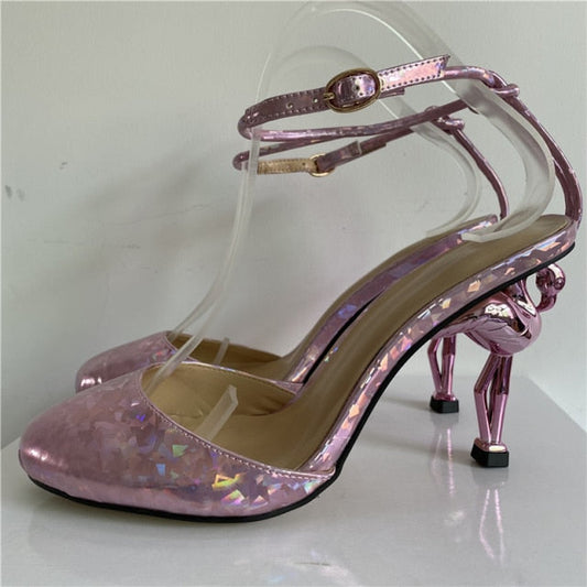 Unique Flamingo Strange High Heel Sandals