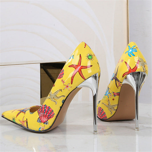 Graffiti Designed High Heel Pumps