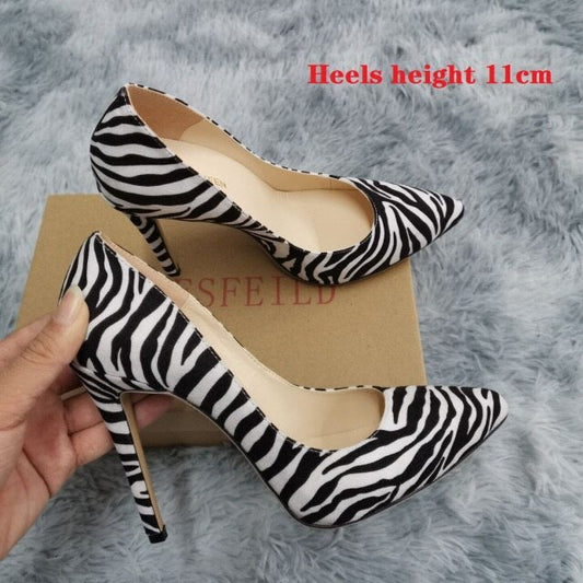 Zebra Pattern Classic Leather Pumps