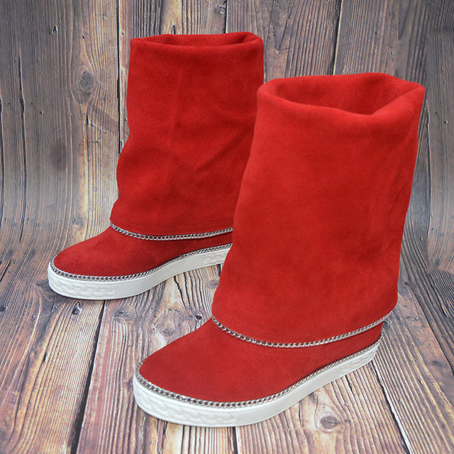 Inner Wedge Suede Ankle Boots