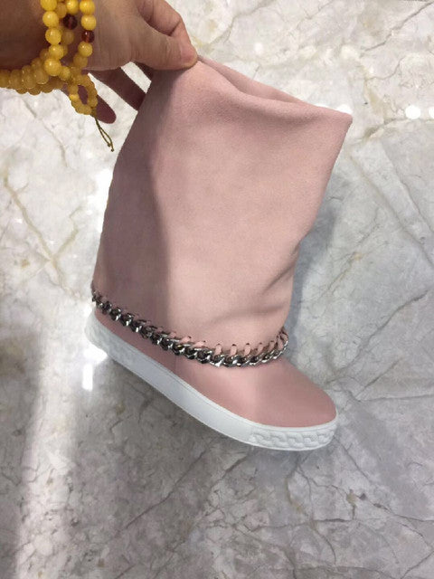Inner Wedge Suede Ankle Boots
