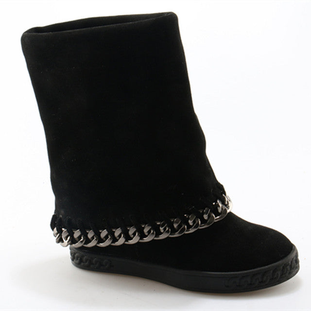Inner Wedge Suede Ankle Boots