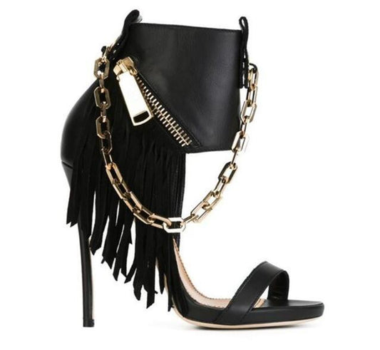 Metallic Chain Boots