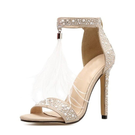 Rhinestone Fringe Wedding Sandals