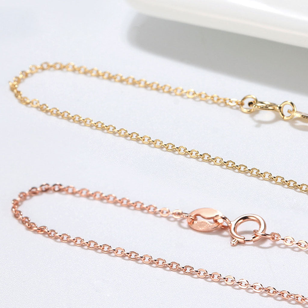 Shimmer Pure Sterling Silver Polished 1.1MM Cable Chain Necklace